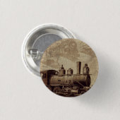 ヴィンテージ鉄道のボタン 缶バッジ (正面&裏面)