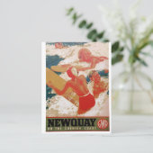 ヴィンテージ鉄道のポスター、ニューキー・コーンウォール ポストカード (スタンド正面)