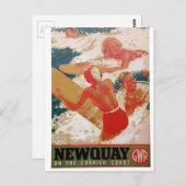 ヴィンテージ鉄道のポスター、ニューキー・コーンウォール ポストカード (正面/裏面)