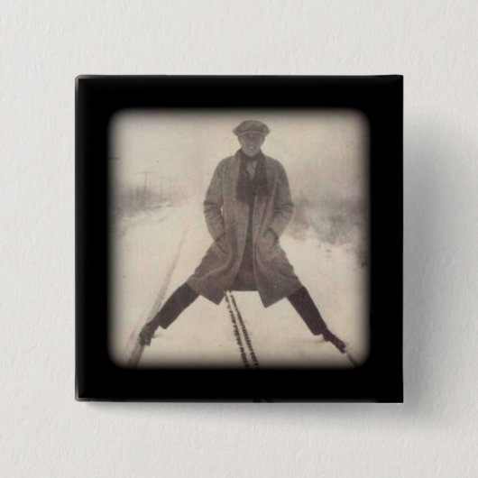 ヴィンテージ鉄道の写真c 1920s 缶バッジ (正面)