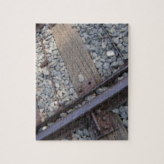 ヴィンテージ鉄道の軌道写真 ジグソーパズル (縦)