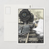 ヴィンテージ鉄道イラストレーション ポストカード (正面/裏面)