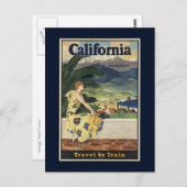 ヴィンテージ鉄道カリフォルニア旅行広告 ポストカード (正面/裏面)