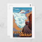 ヴィンテージ鉄道スイスアルプス旅行 ポストカード (正面/裏面)