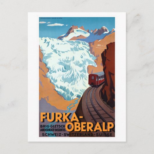 ヴィンテージ鉄道スイスアルプス旅行 ポストカード (正面)