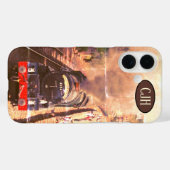 ヴィンテージ鉄道スチームロコあなたのモノグラム Case-Mate iPhoneケース (裏面 (横))