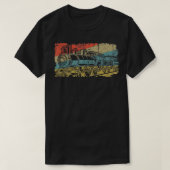 ヴィンテージ鉄道ファン愛好家レトロ鉄道ファン蒸気en tシャツ (デザイン正面)