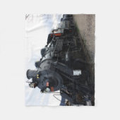 ヴィンテージ鉄道蒸気列車 フリースブランケット (正面)