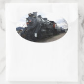 ヴィンテージ鉄道蒸気列車 楕円形シール (バッグ)