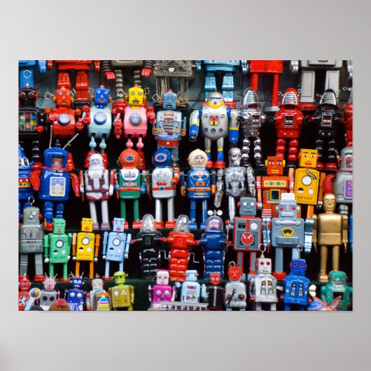 ヴィンテージ鉄錫玩具ロボット収集ポスター ポスター (正面)