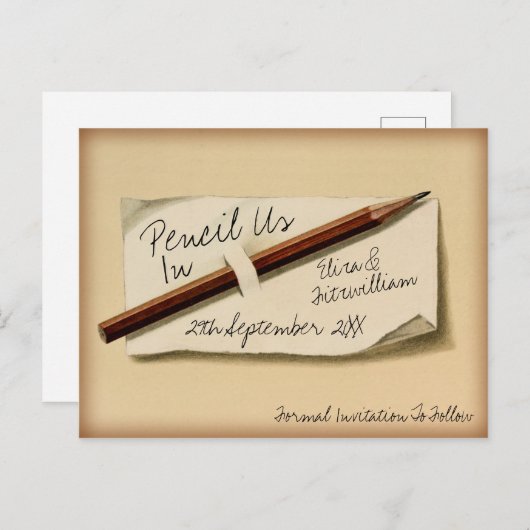 ヴィンテージ鉛筆を使って日付はがきを保存 ポストカード (正面/裏面)