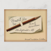 ヴィンテージ鉛筆を使って日付はがきを保存 ポストカード (正面)