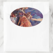 ヴィンテージ鉱夫とドバ絵画ー 楕円形シール (バッグ)