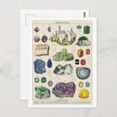 ヴィンテージ鉱物図はがき ポストカード (正面/裏面)