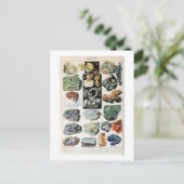 ヴィンテージ鉱物岩地学 ポストカード (スタンド正面)