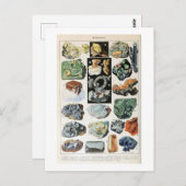 ヴィンテージ鉱物岩地学 ポストカード (正面/裏面)