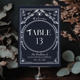 ヴィンテージ銀エレガント神秘的タロット結婚ズ テーブルナンバー