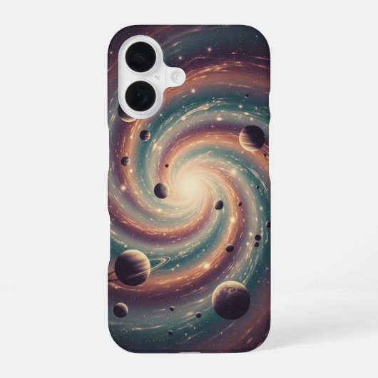 ヴィンテージ銀河渦巻き iPhone 16ケース (裏面)