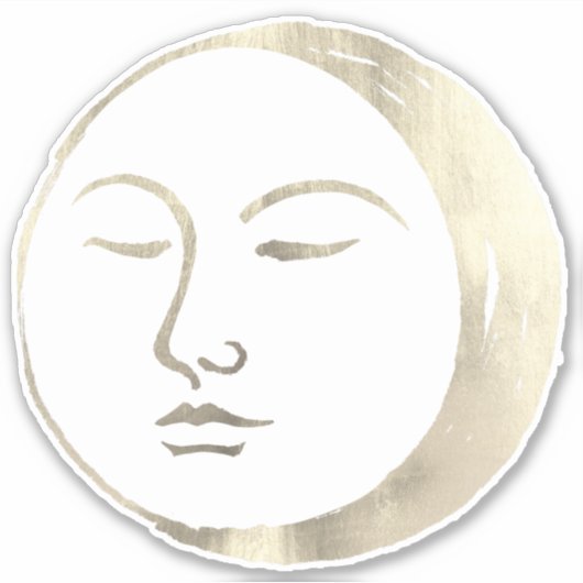 ヴィンテージ銀箔ウィッチー天の眠る月 シール (正面)