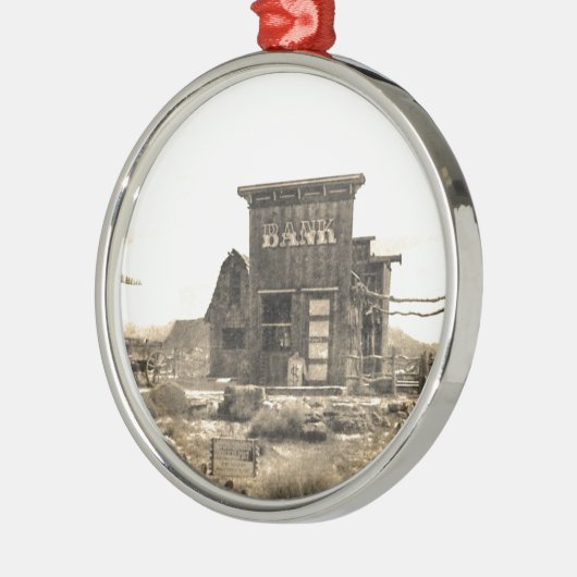 ヴィンテージ銀行建物 メタルオーナメント (左)