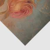 ヴィンテージ銅フランスのバラほこりっぽいオレンジフェイク金ゴールド 薄葉紙 (詳細)