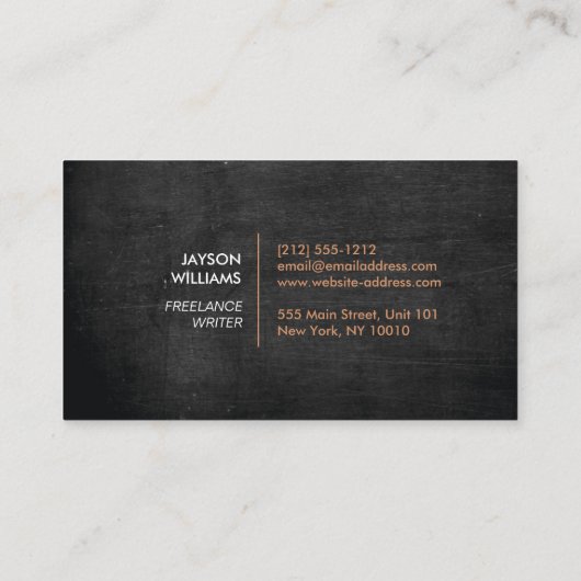 ヴィンテージ銅円パーソナルビジネスカード 名刺 (裏面)