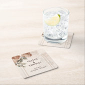 ヴィンテージ銅水色バラセージ茶色の色合い スクエアペーパーコースター (インサイチュ)