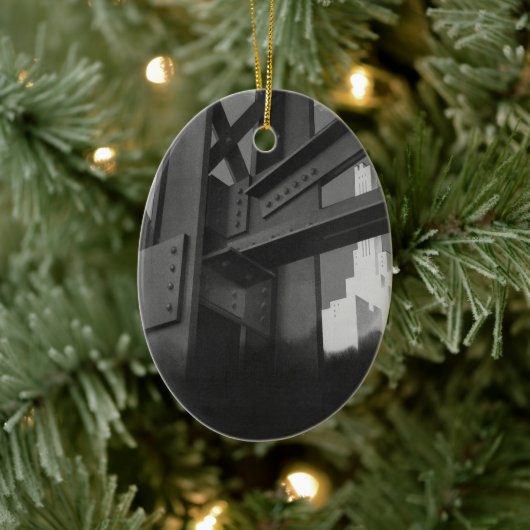 ヴィンテージ鋼建築超高層ビル構造 セラミックオーナメント (ツリー)