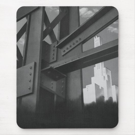 ヴィンテージ鋼建築超高層ビル構造 マウスパッド (正面)