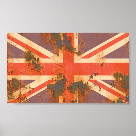 ヴィンテージ錆びたイギリス旗 ポスター (正面)