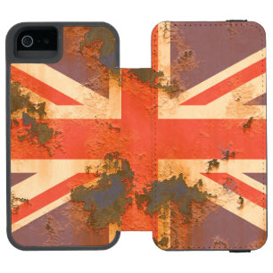 ヴィンテージ錆びたイギリス旗 iPhone SE/5/5sウォレットケース