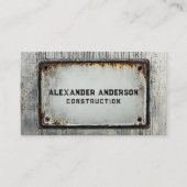 ヴィンテージ錆びた金属名プレート工業用グリッド 名刺 (正面)