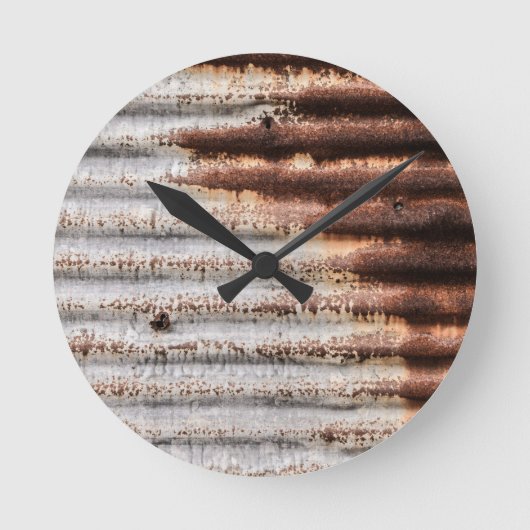 ヴィンテージ錆びた金属 ラウンド壁時計 (正面)