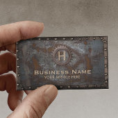 ヴィンテージ錆び付いた金属のハンドマン修理業者 名刺