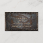 ヴィンテージ錆び付いた金属のハンドマン修理業者 名刺 (裏面)