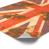 ヴィンテージ錆統一された付き王国国旗 ポスター (角)