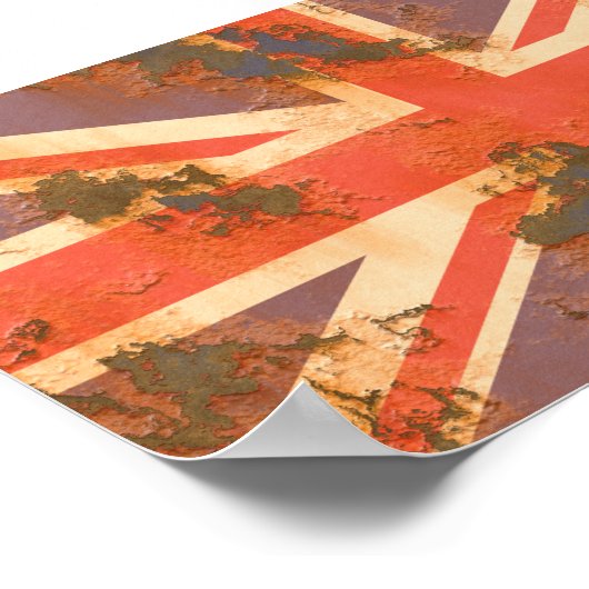 ヴィンテージ錆統一された付き王国国旗 ポスター (角)