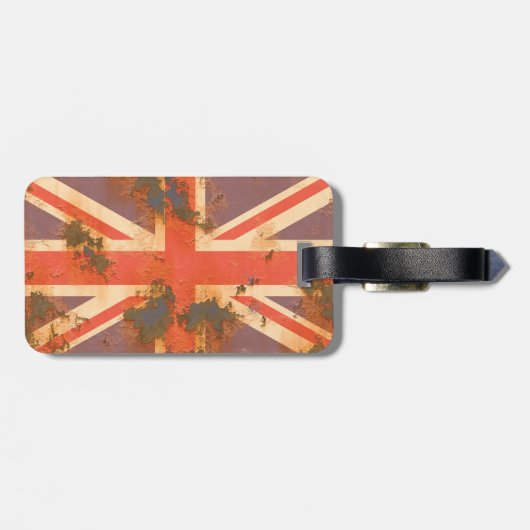 ヴィンテージ錆統一された付き王国国旗 ラゲッジタグ (裏面横)