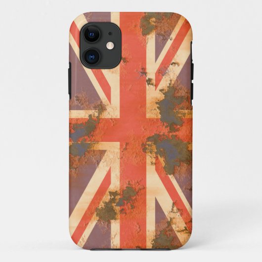 ヴィンテージ錆統一された付き王国国旗 Case-Mate iPhoneケース (裏面)