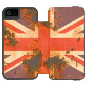 ヴィンテージ錆統一された付き王国国旗 INCIPIO iPhoneウォレットケース (フォリオ Open)