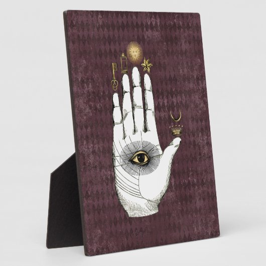 ヴィンテージ錬金術の手のミステリー卓上プラーク フォトプラーク (側面)