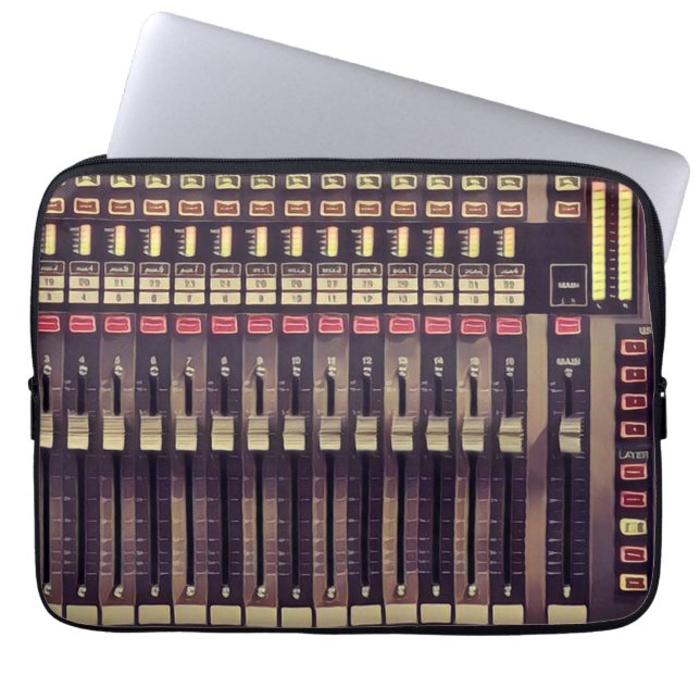 ヴィンテージ録音スタジオオーディオデッキ ラップトップスリーブ (正面)