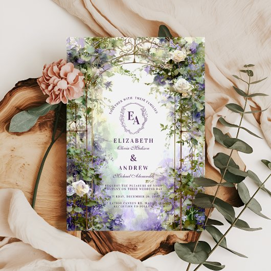 ヴィンテージ鍛錬鉄門庭園の結婚式 招待状