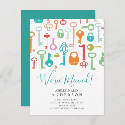 ヴィンテージ鍵の移動告知 案内状 (正面/裏面)