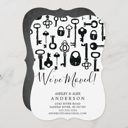 ヴィンテージ鍵の移動告知 案内状 (正面/裏面)