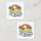 ヴィンテージ鍵ウェストフロリダ鍵レトロ70のビーチVac スクエア名刺 (正面/裏面)