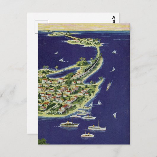 ヴィンテージ鍵ウェストモンローカウンティフロリダ ポストカード (正面/裏面)