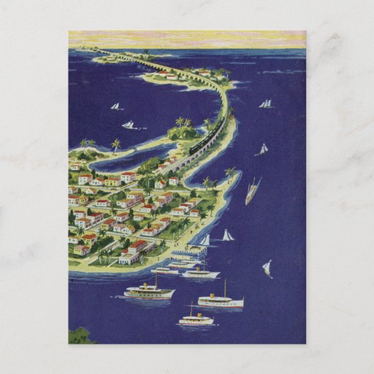 ヴィンテージ鍵ウェストモンローカウンティフロリダ ポストカード (正面)