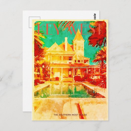 ヴィンテージ鍵ウェスト旅行はがき ポストカード (正面/裏面)