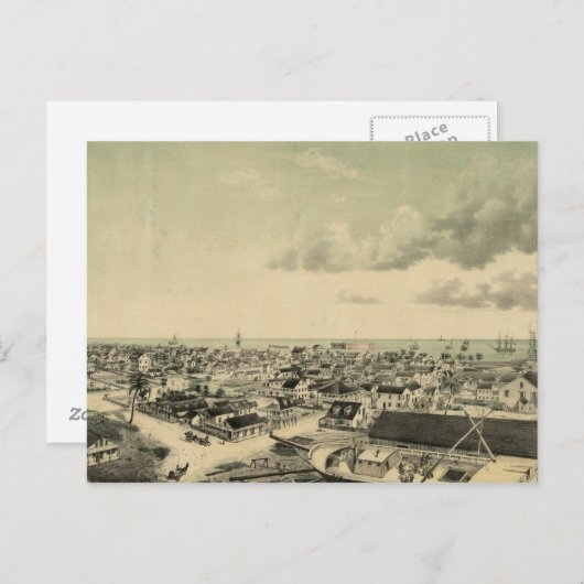 ヴィンテージ鍵ウエストイラストレーション ポストカード (正面/裏面)